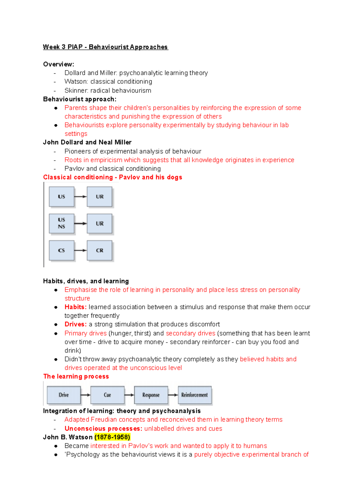 Week 3 PIAP - Behaviourist Approaches - Week 3 PIAP - Behaviourist ...