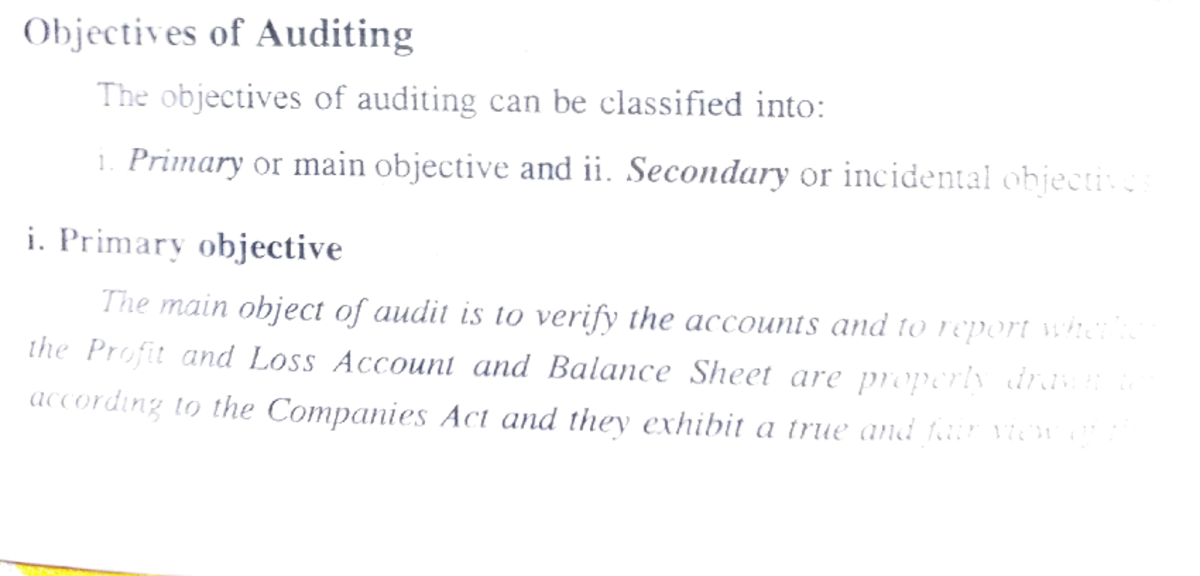 Objectives Of Auditing - Objectives Of Auditing The Objectives Of ...