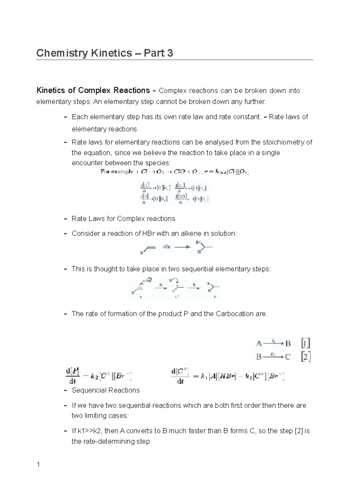 Natural Sciences - Chemistry - Kinetics - Part 3 - Chemistry Kinetics ...