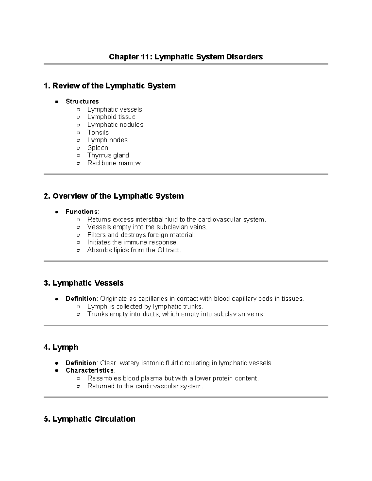 Chapter 11 Lymphatic System Disorders - Chapter 11: Lymphatic System ...