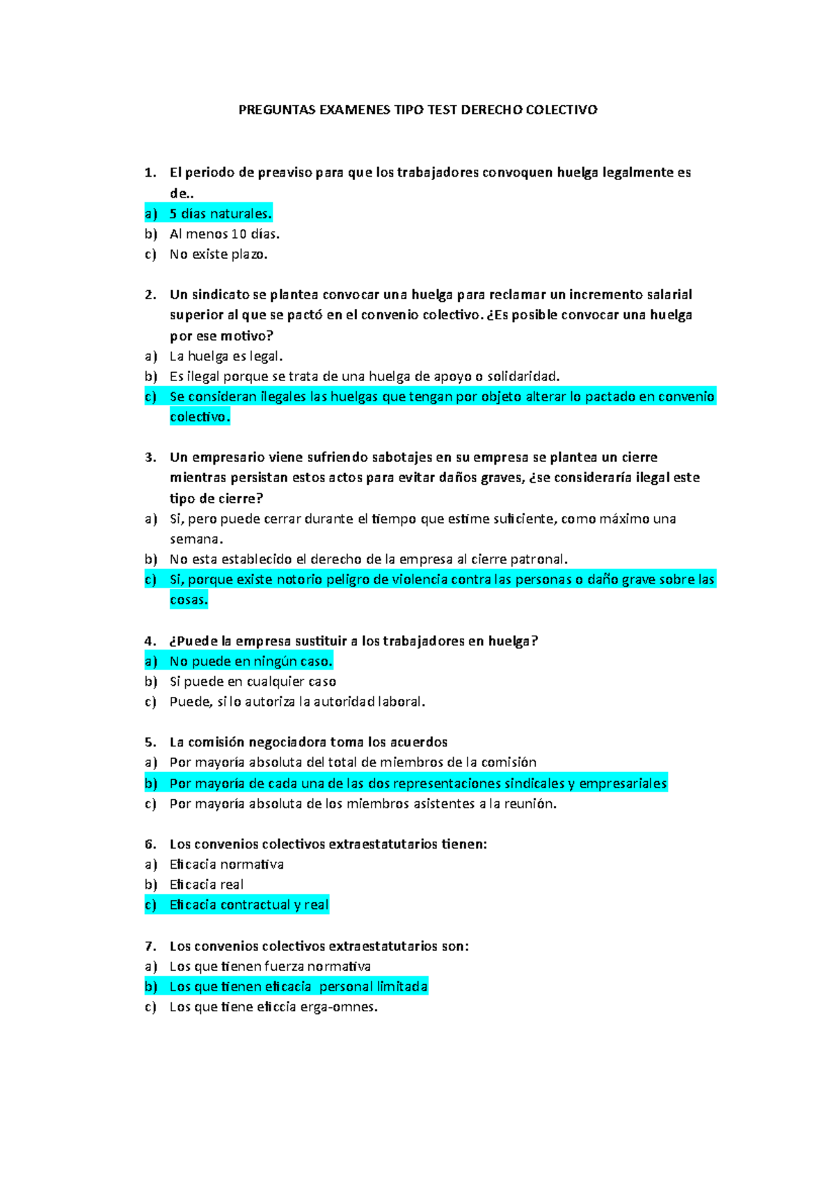 Preguntas TEST Colectivo 3 - PREGUNTAS EXAMENES TIPO TEST DERECHO ...