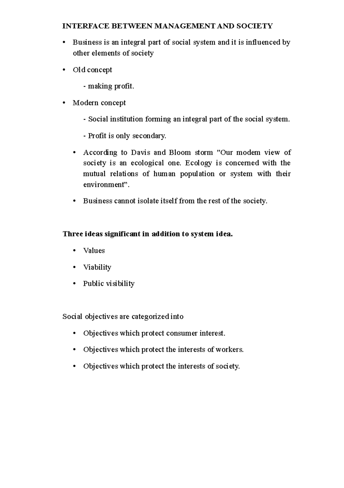 Interface Between Management AND Society INTERFACE BETWEEN MANAGEMENT