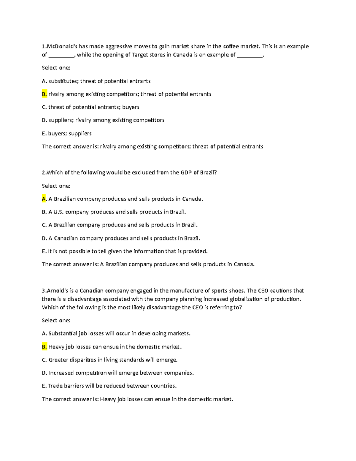 Practice Questions Chapter 5- MNGT 1710 - 1's Has Made Aggressive Moves ...