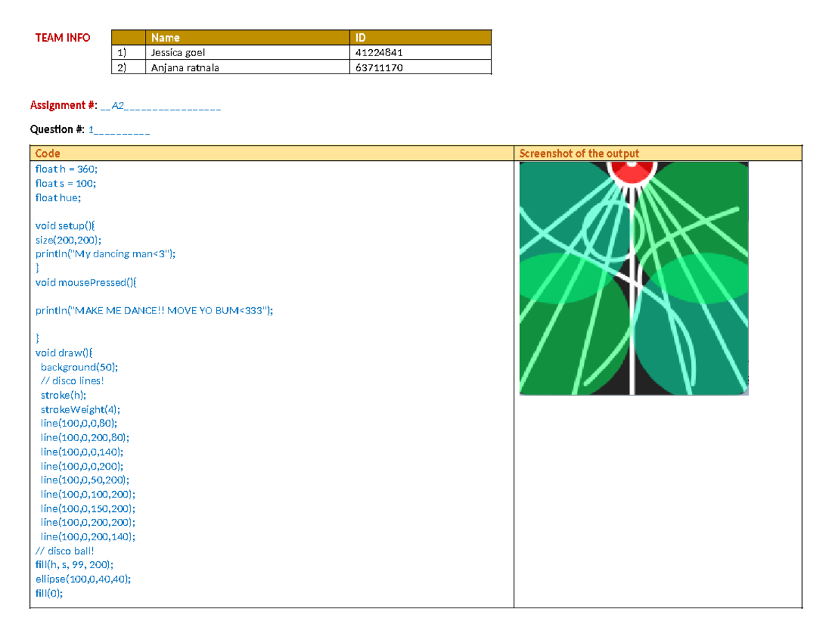 LAB 2 Assignment: Code for Interactive Dancing Animation - TEAM INFO ...