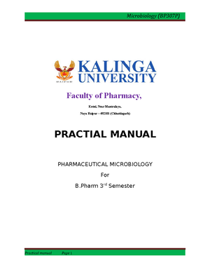 Notes-BP 303 T. Pharmaceutical Microbiology & UNIT-2 - Kalinga ...