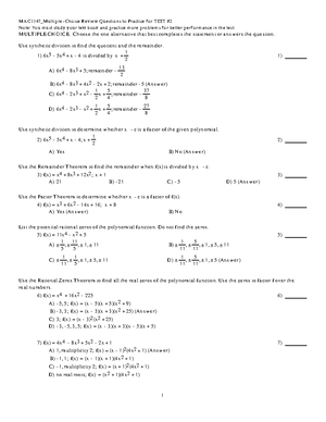 Rational Functions - Rational Functions Practice and review 1. Write ...