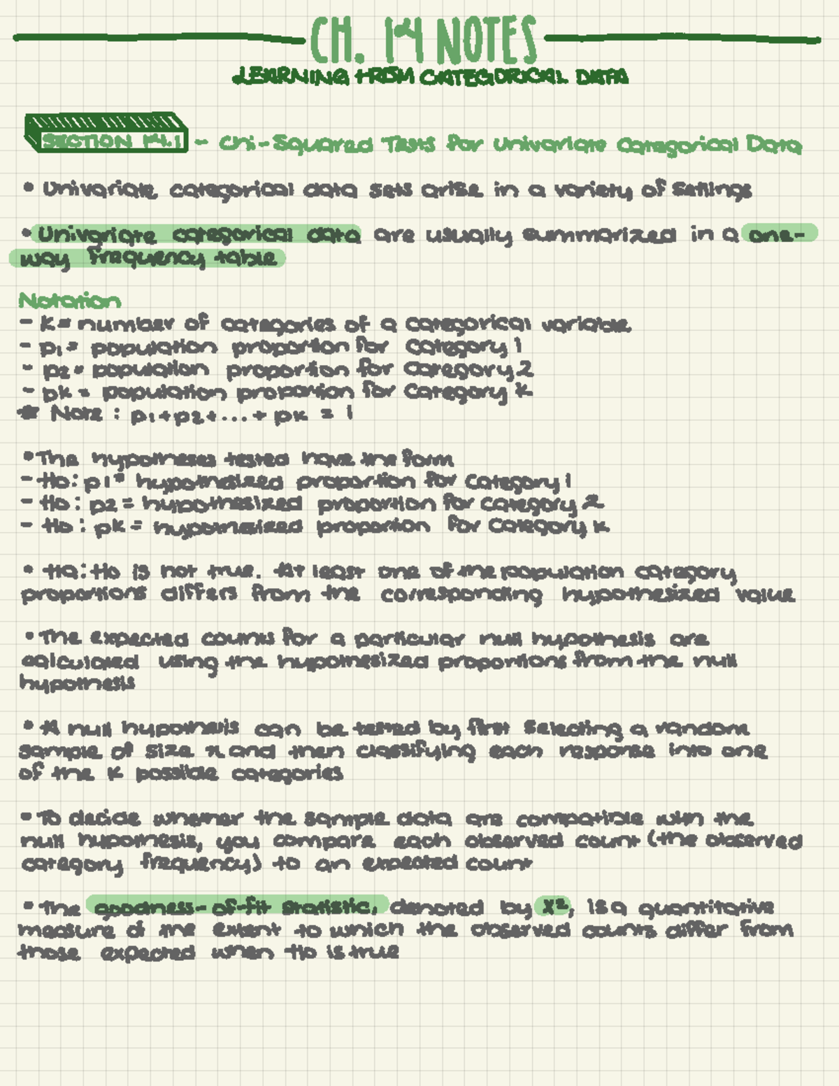 Statistics Ch. 14 Notes - Clt . 14 NOTES LEAR:i'Ll ING tr-0M ...