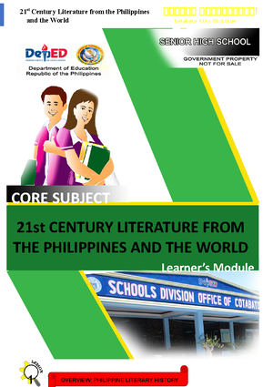 21st-century- Q1 M4 - dfgdfgdfg - 21st Century Literature from the  Philippines and the World Quarter - Studocu