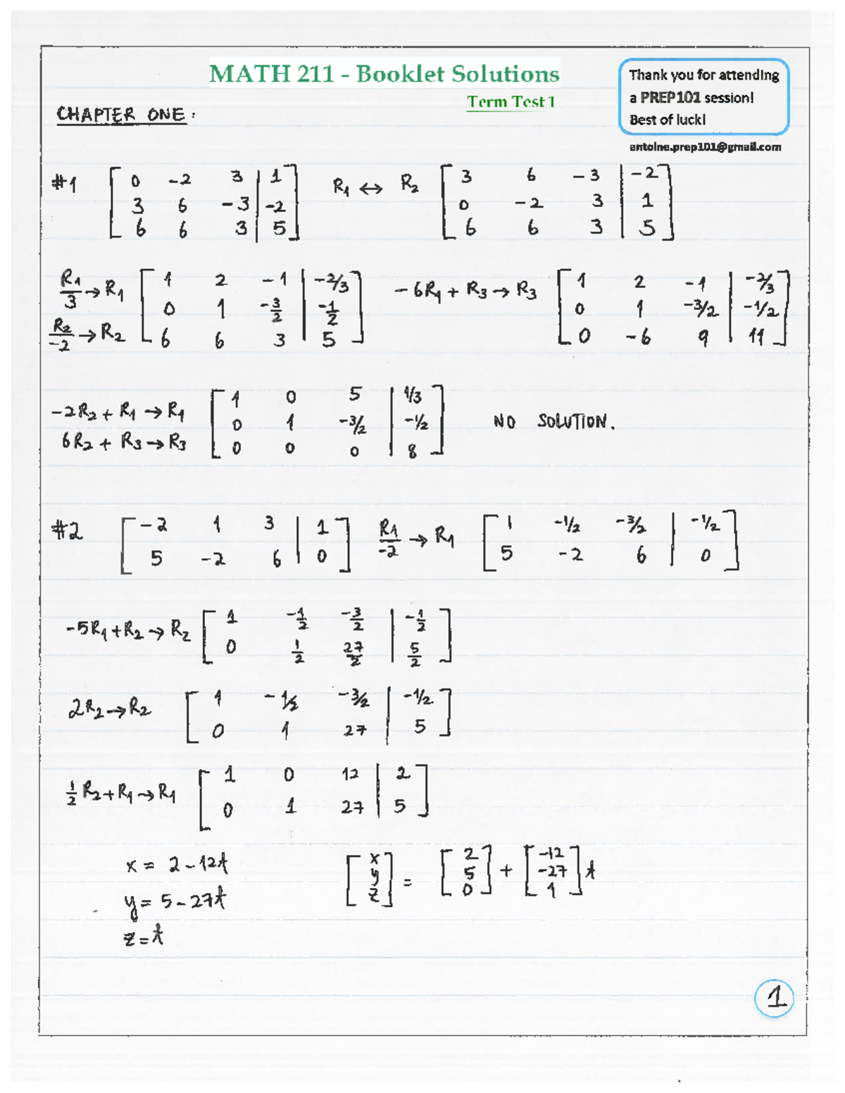 Midterm 1 2019, questions and answers - MATH 211 - Warning: decodeScan ...