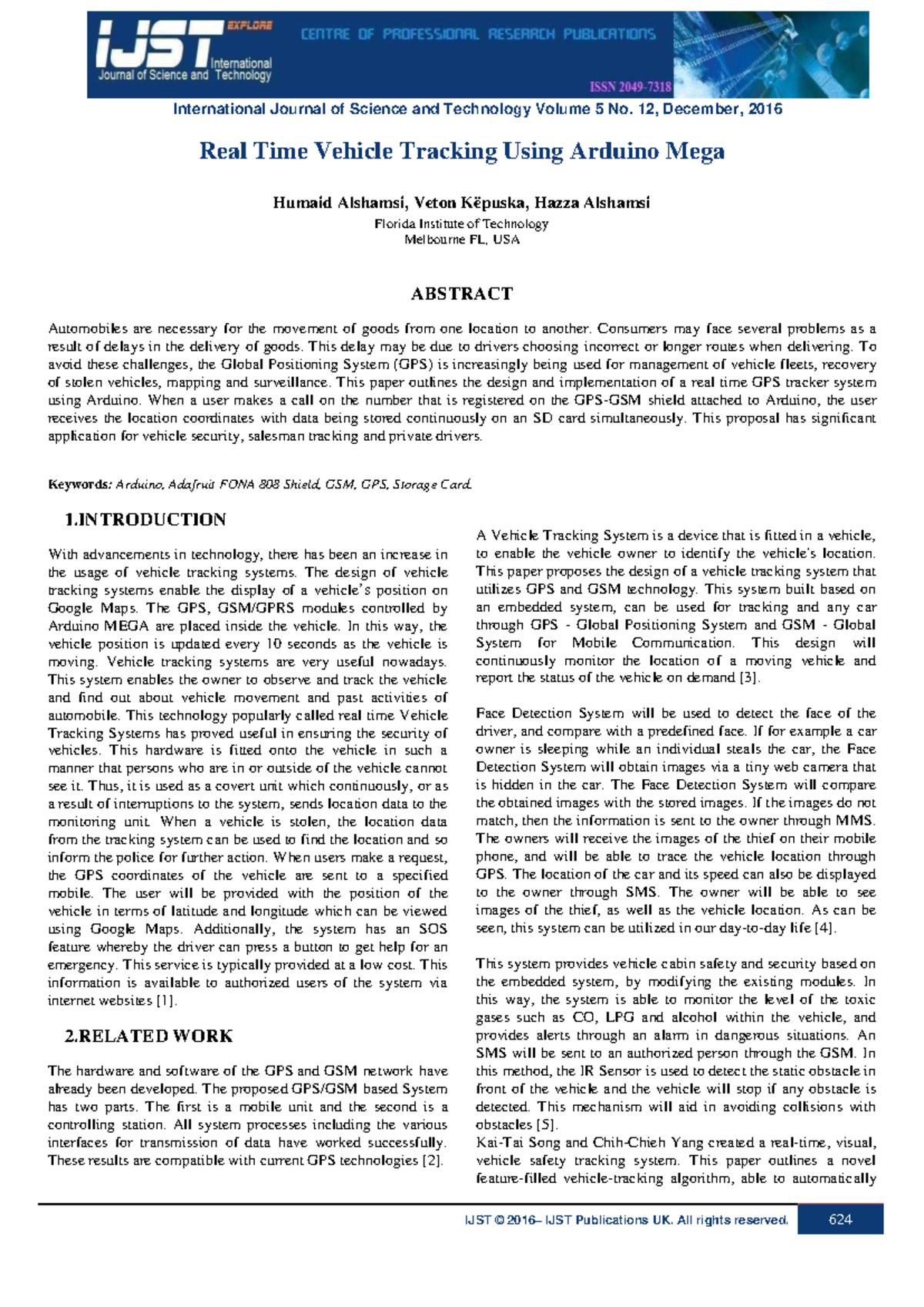 Real Time Vehicle Tracking Using Arduino - International Journal of ...