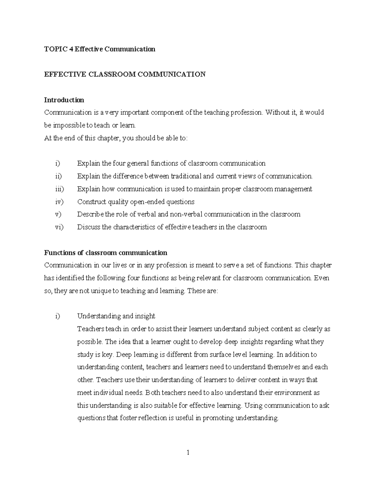 Topic 4 Effective Communication - TOPIC 4 Effective Communication ...
