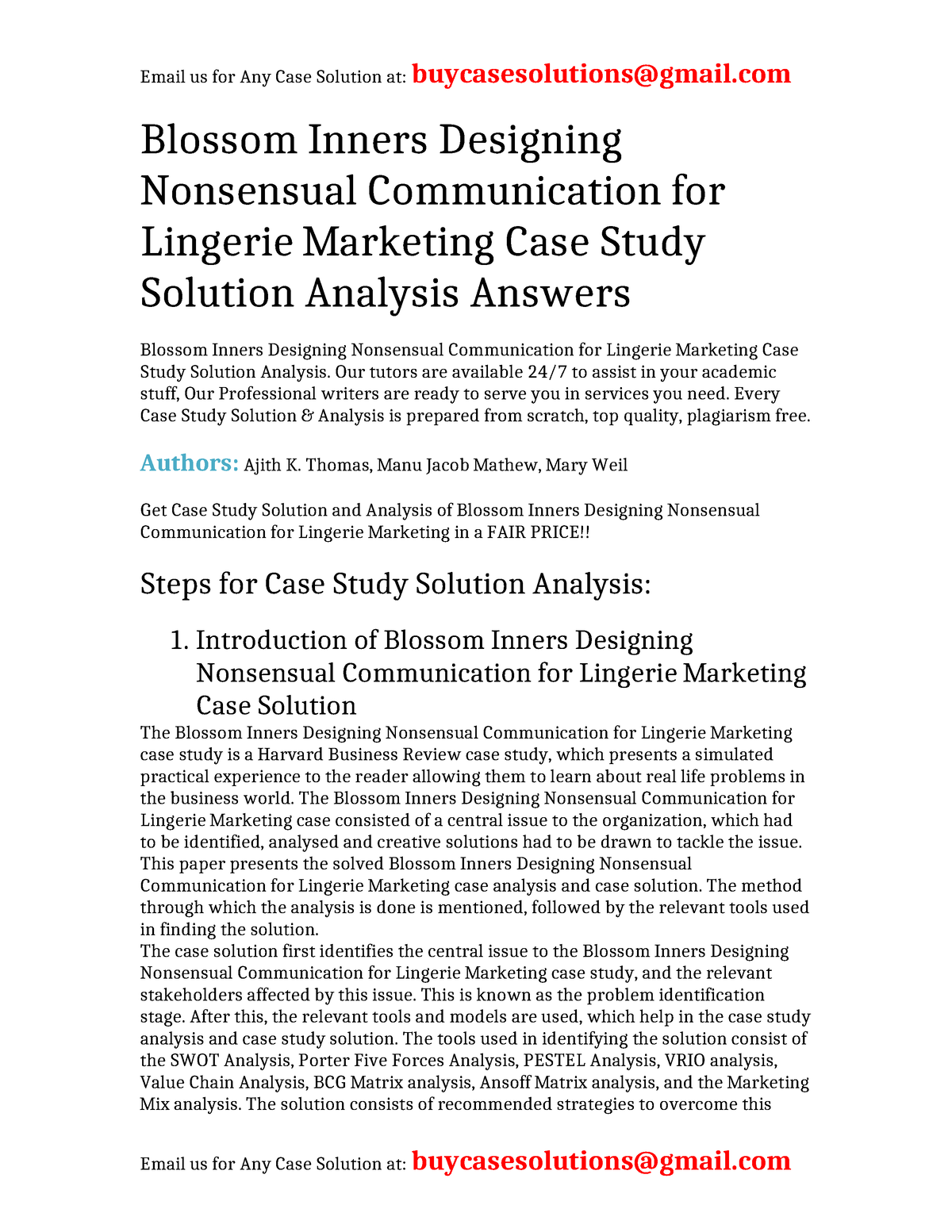 Case Solution Blossom Inners Designing Nonsensual Communication