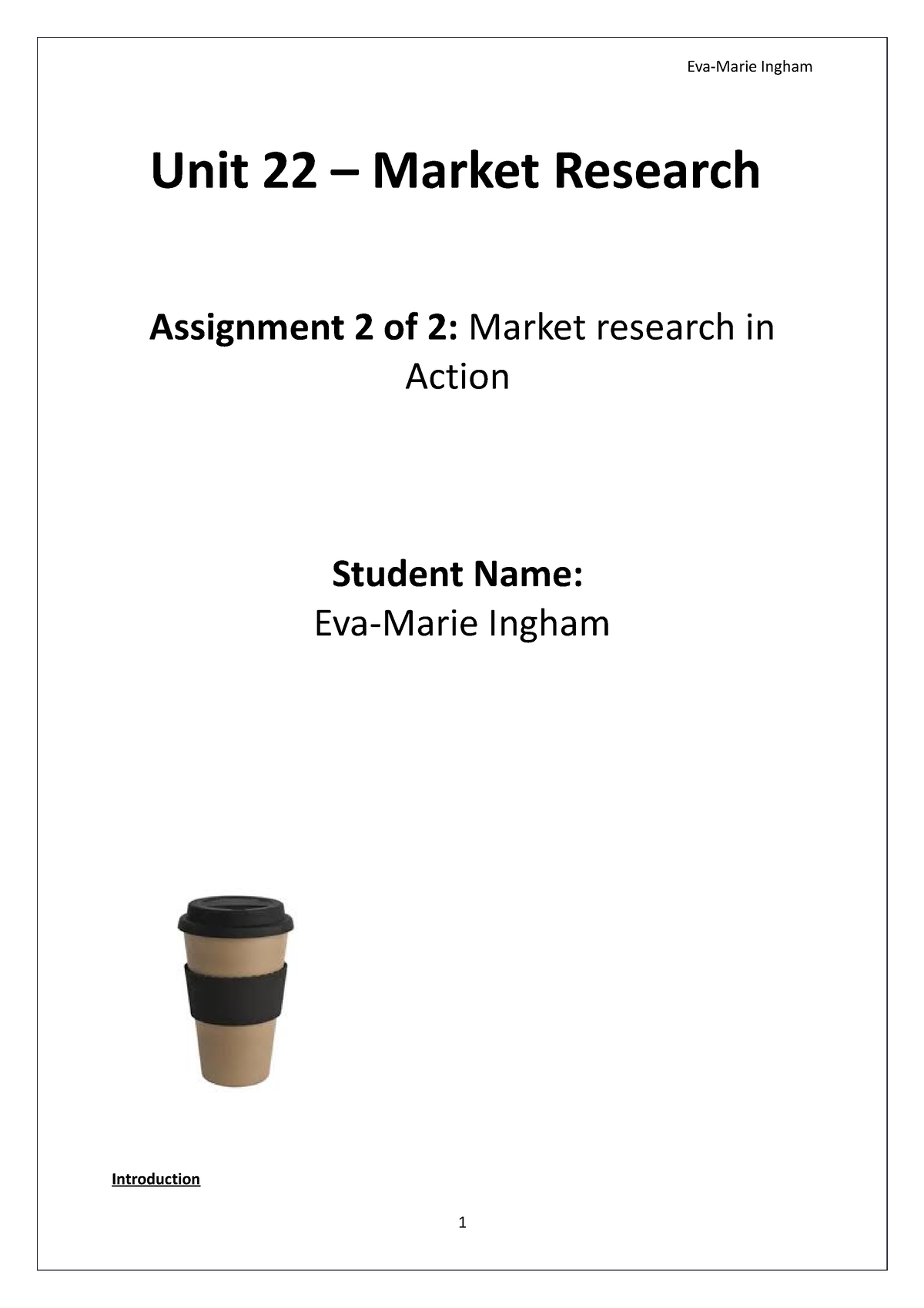 unit 22 market research assignment 2 coffee shop