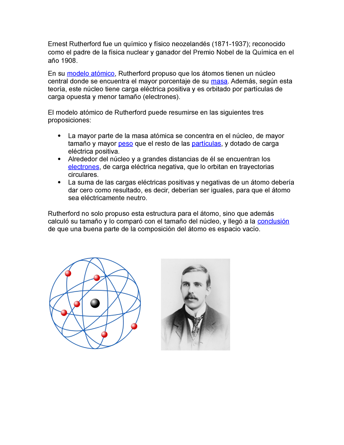 Modelo atomico rutherford - Ernest Rutherford fue un químico y físico  neozelandés (1871-1937); - Studocu