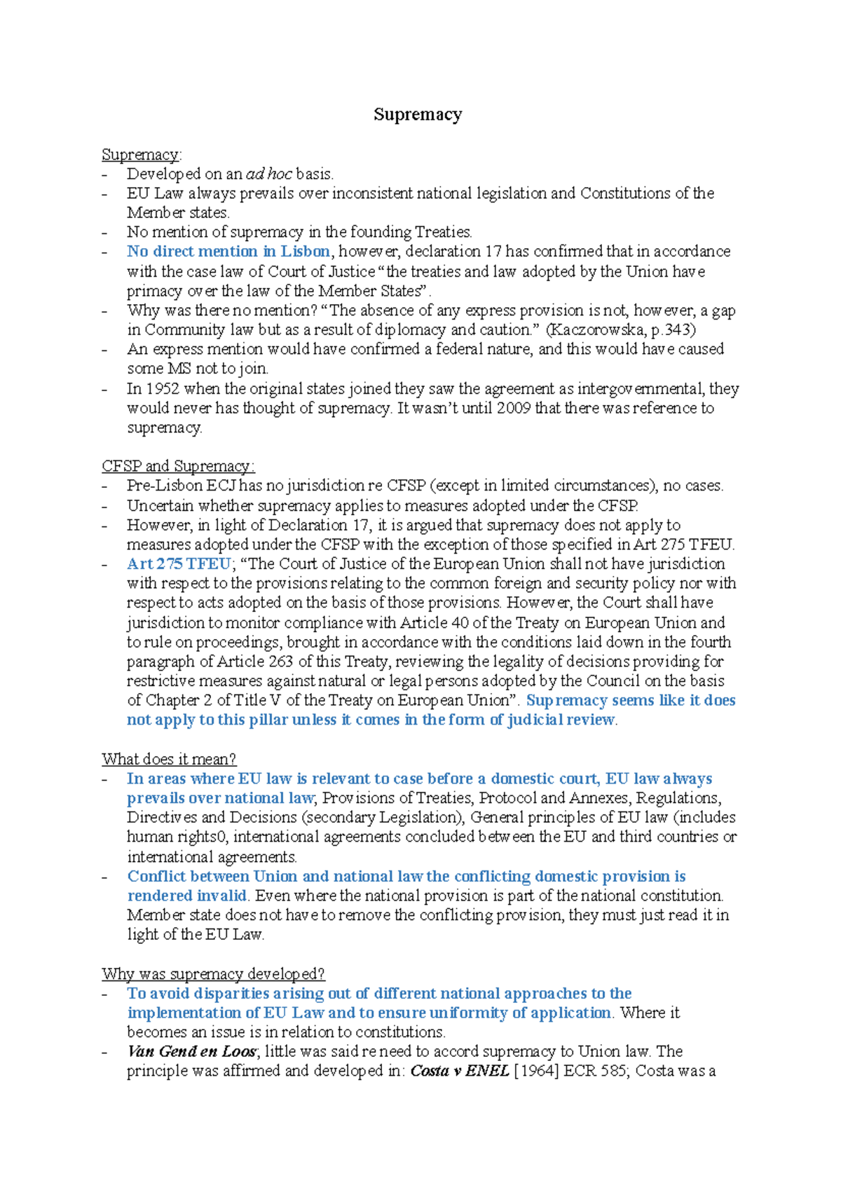 Supremacy - Lecture notes summary - Supremacy Supremacy: Developed on ...