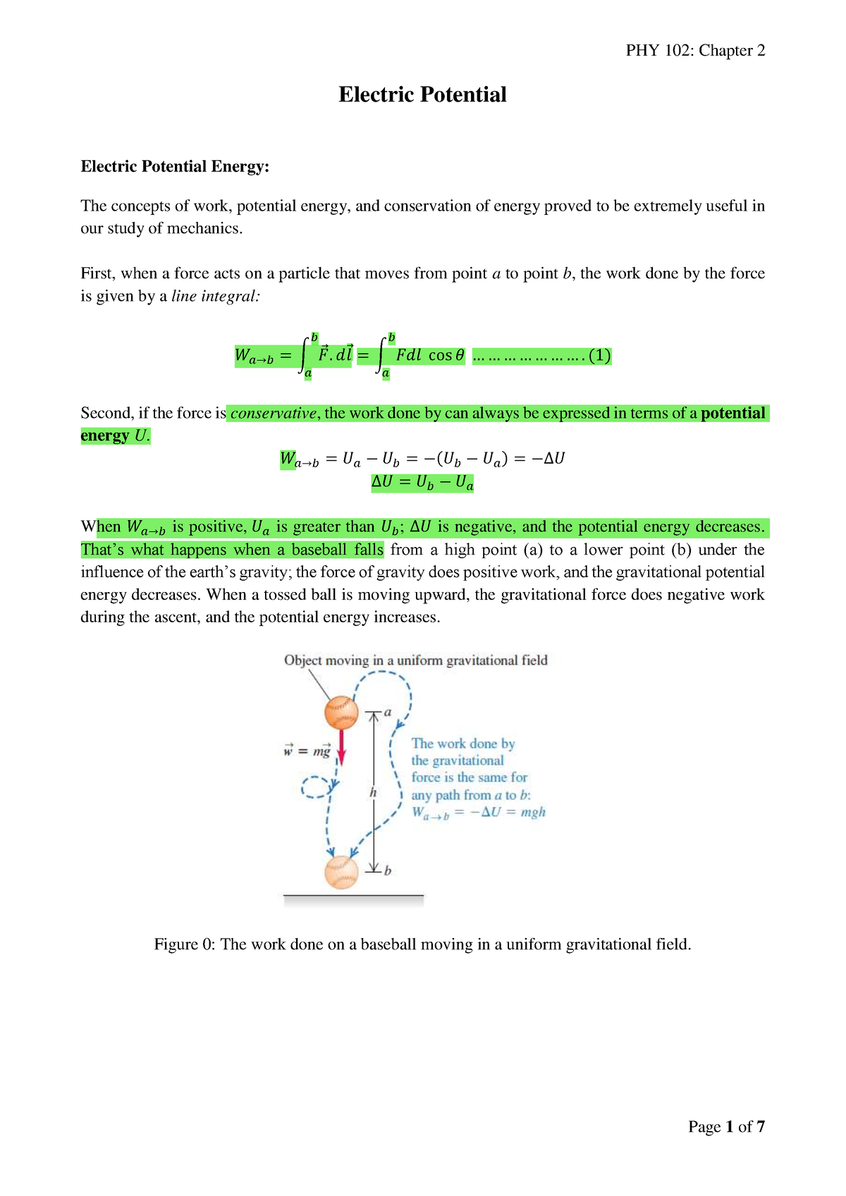 Chapter 2 - For University Physics - Electric Potential Electric ...