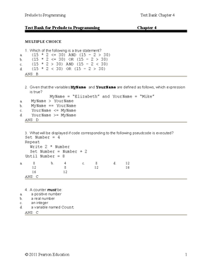 Drake 5e Test Bank Ch01 - Test Bank for Prelude to Programming Chapter ...
