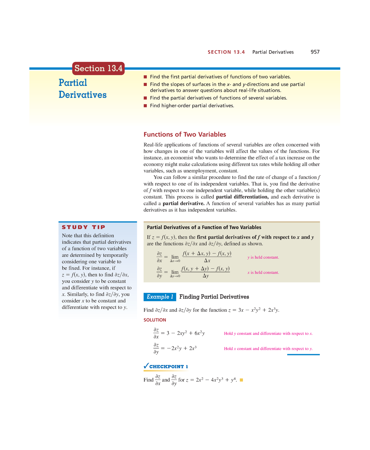 Math ch13-3 - math work - S E C T I O N 1 3. 4 Partial Derivatives 957 ...