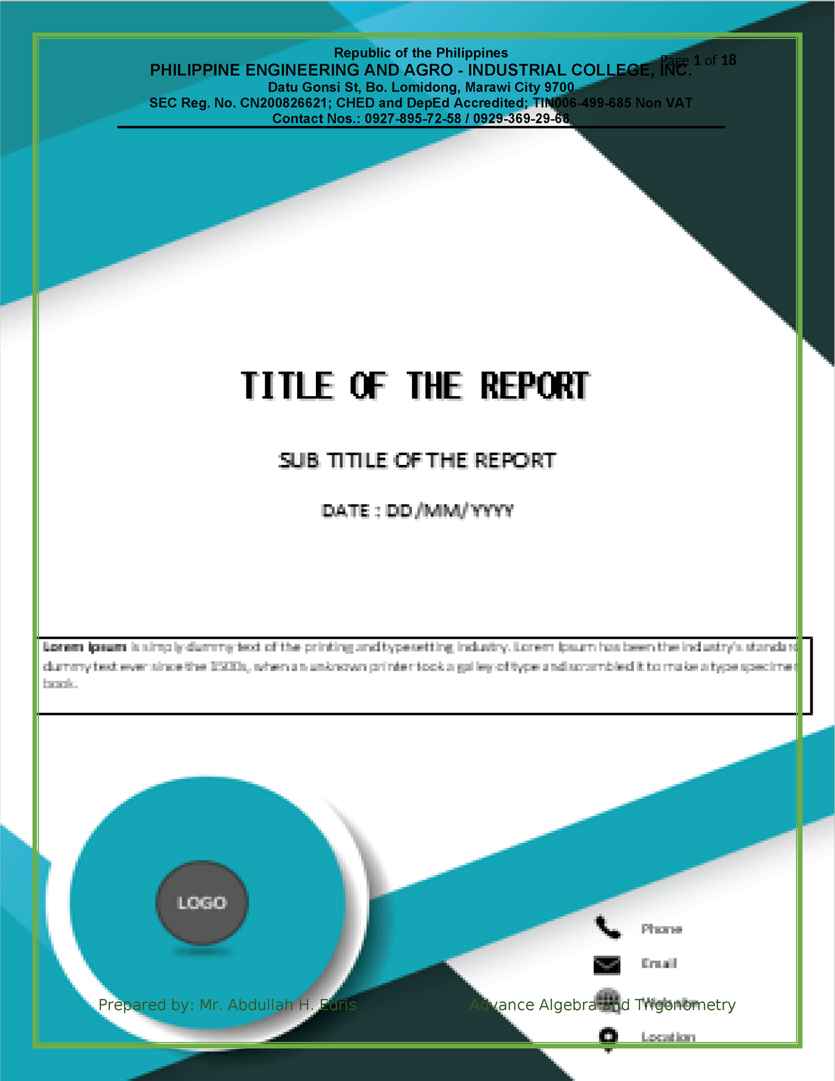 Mat H 111e Week 8 - Essays - Republic of the Philippines ...