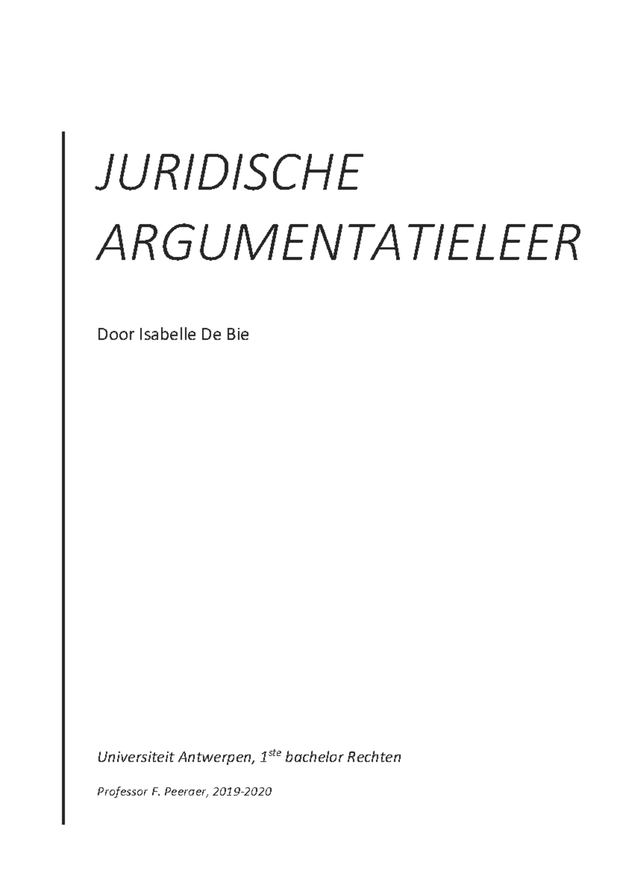 SV-JAL - Samenvatting Strategie En Argumentatie - JURIDISCHE ...