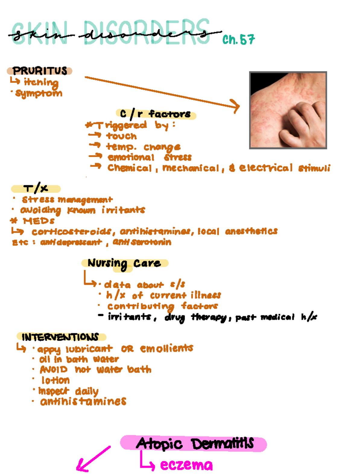 Skin Disorder Notes from book - skin disorders on 57 PRUT US s itching ...