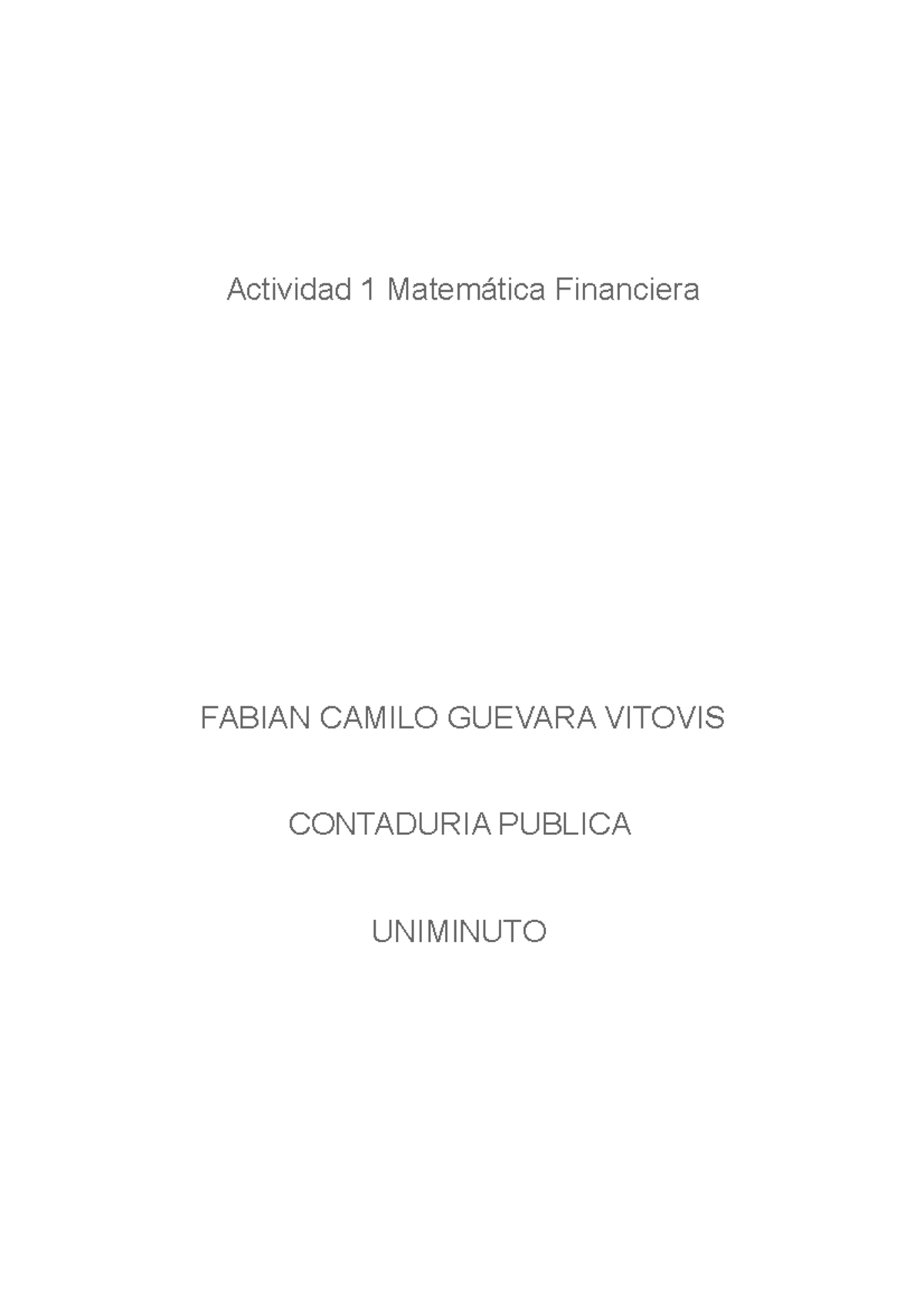 Actividad-1- Matematicas Financiera - Actividad 1 Matemática Financiera ...