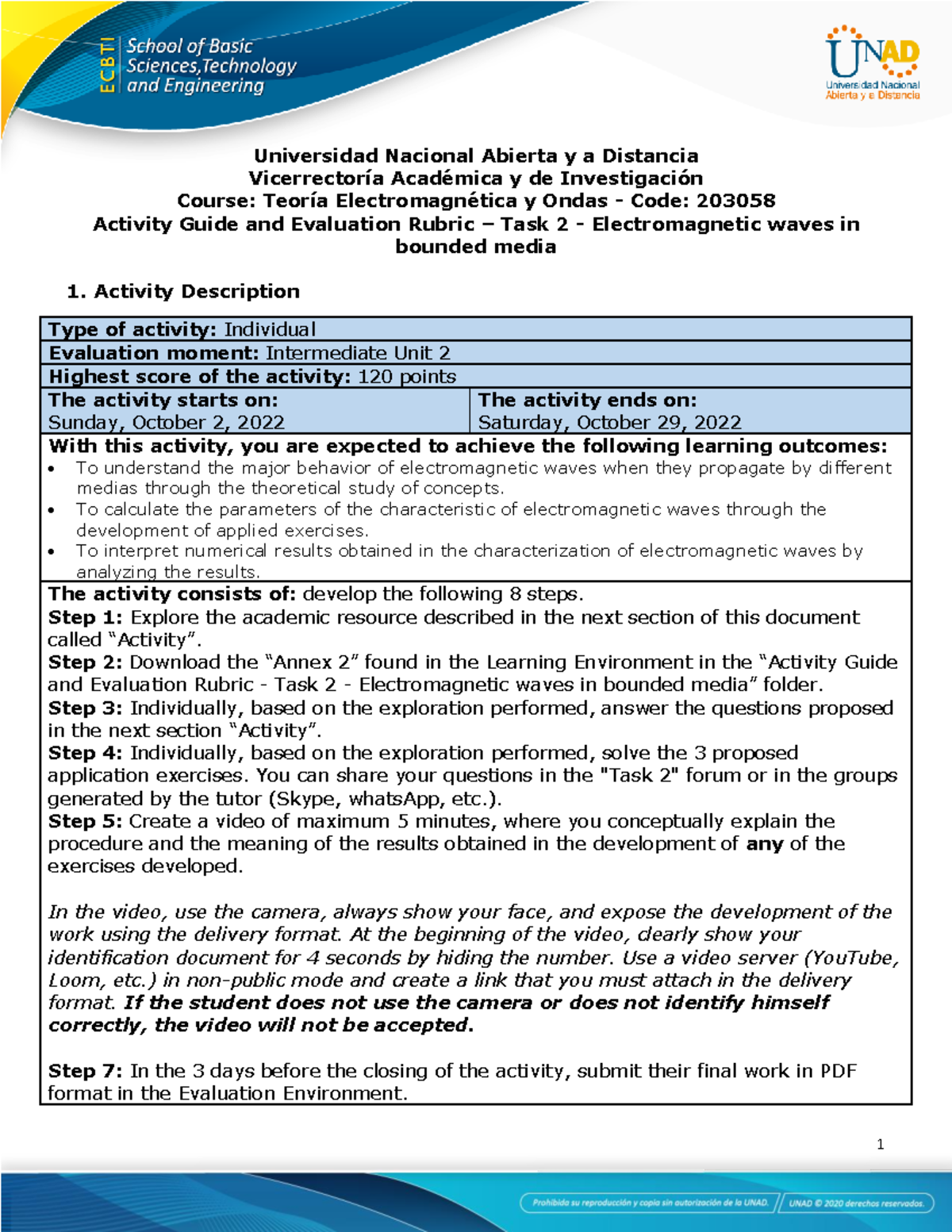 Activities guide and evaluation rubric - Unit 2 - Task 2 ...