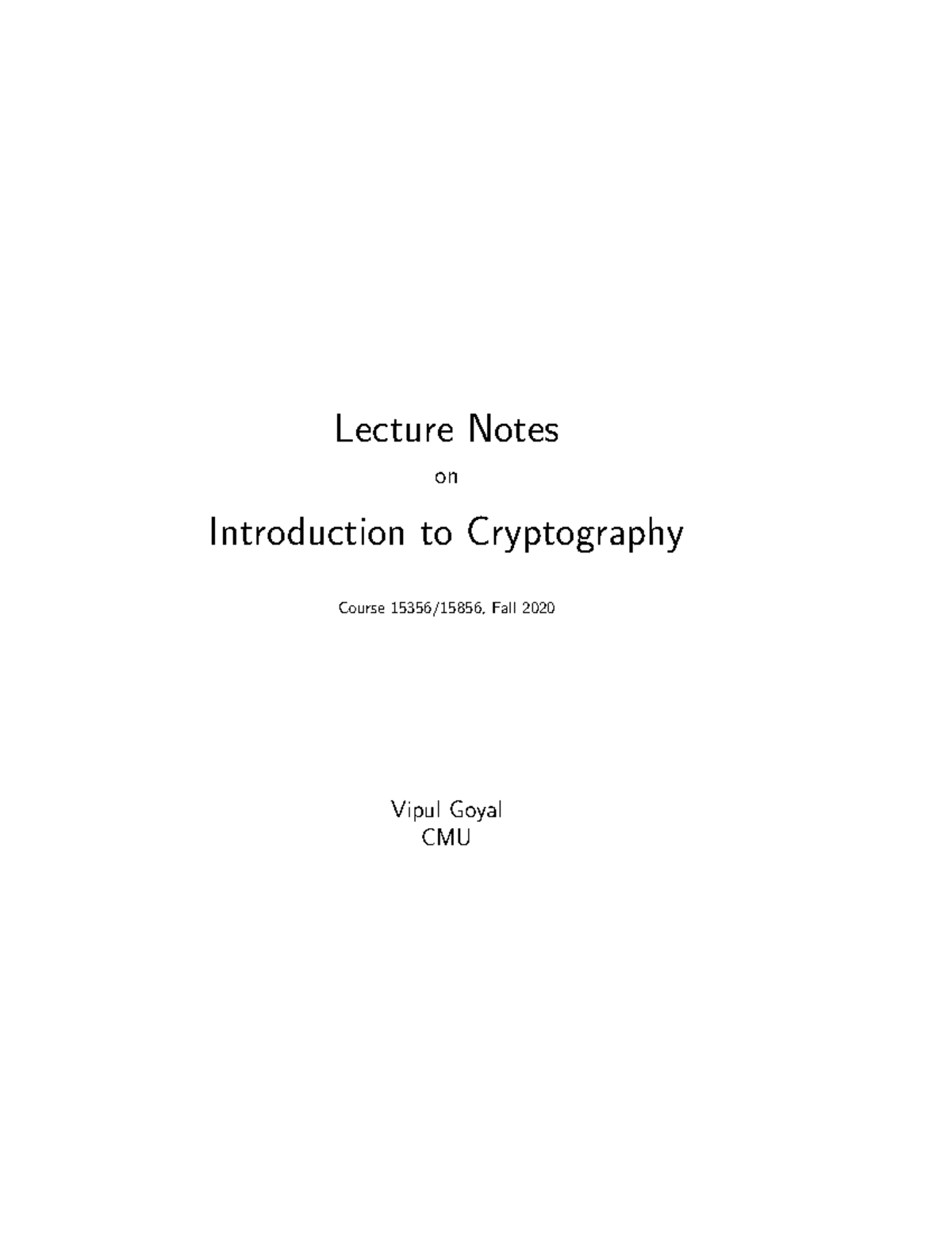 Lecture notes - The notes were later edited by the teaching assistant ...