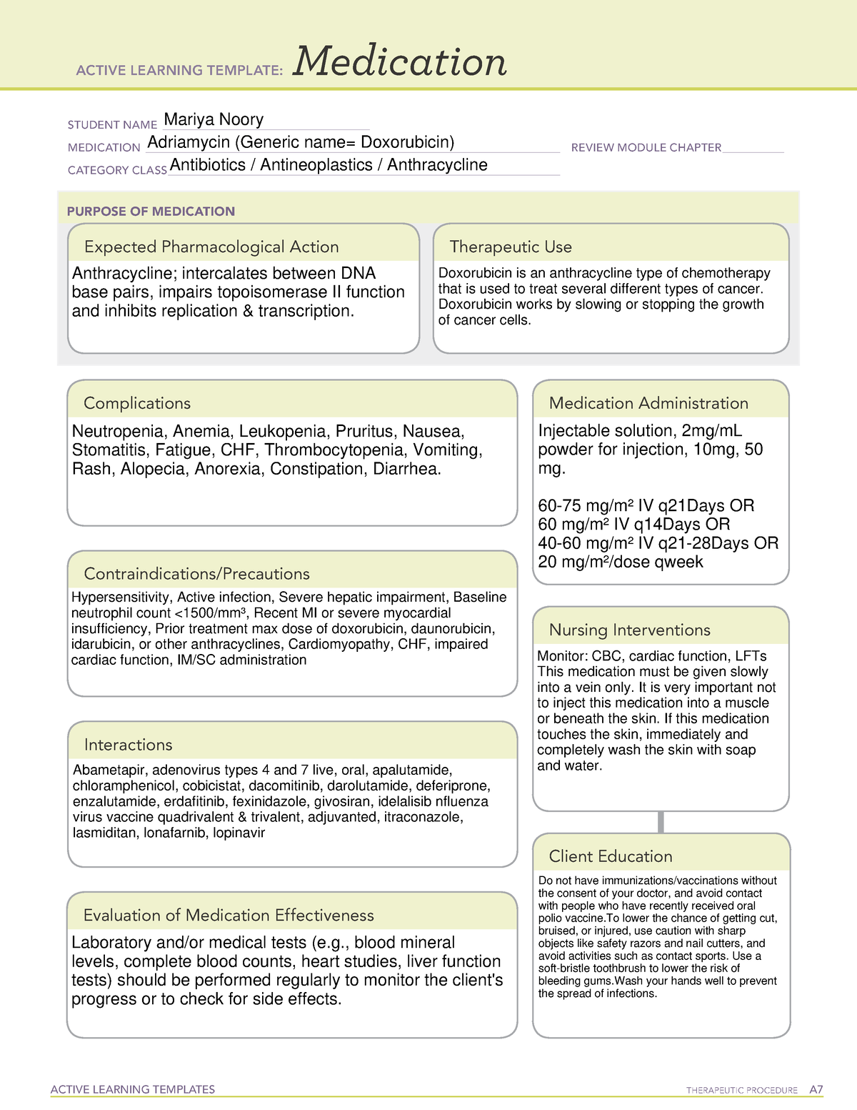 active-learning-template-medication-adriamycin-active-learning-templates-therapeutic-procedure