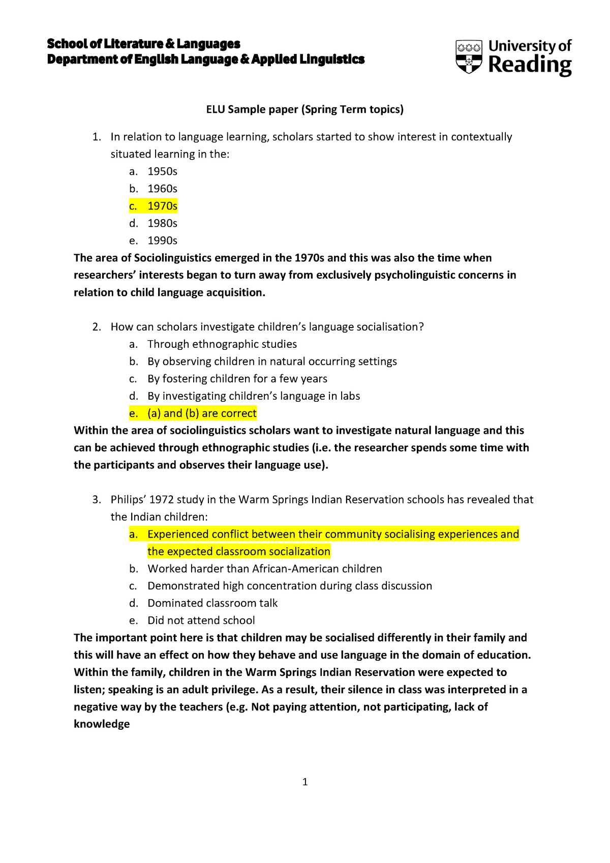 Sample/practice exam 2016, questions and answers - StuDocu