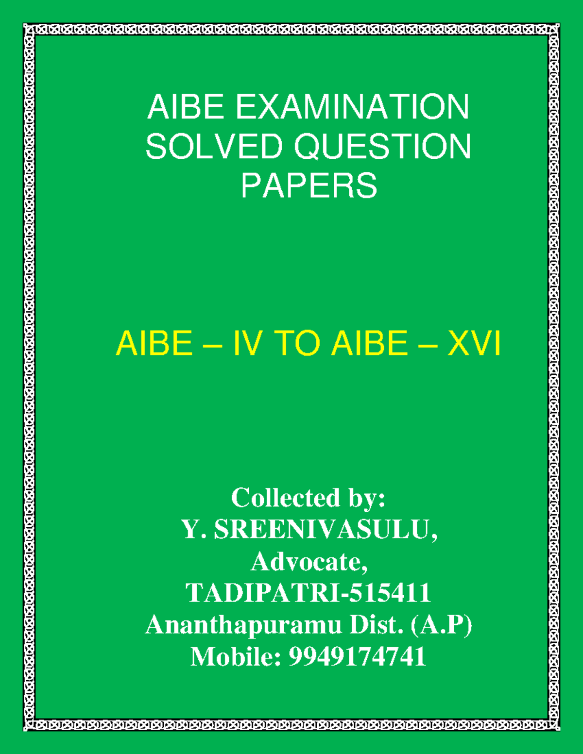 AIBE 4 TO AIBE 16 Solved Question Papers - AIBE EXAMINATION SOLVED ...