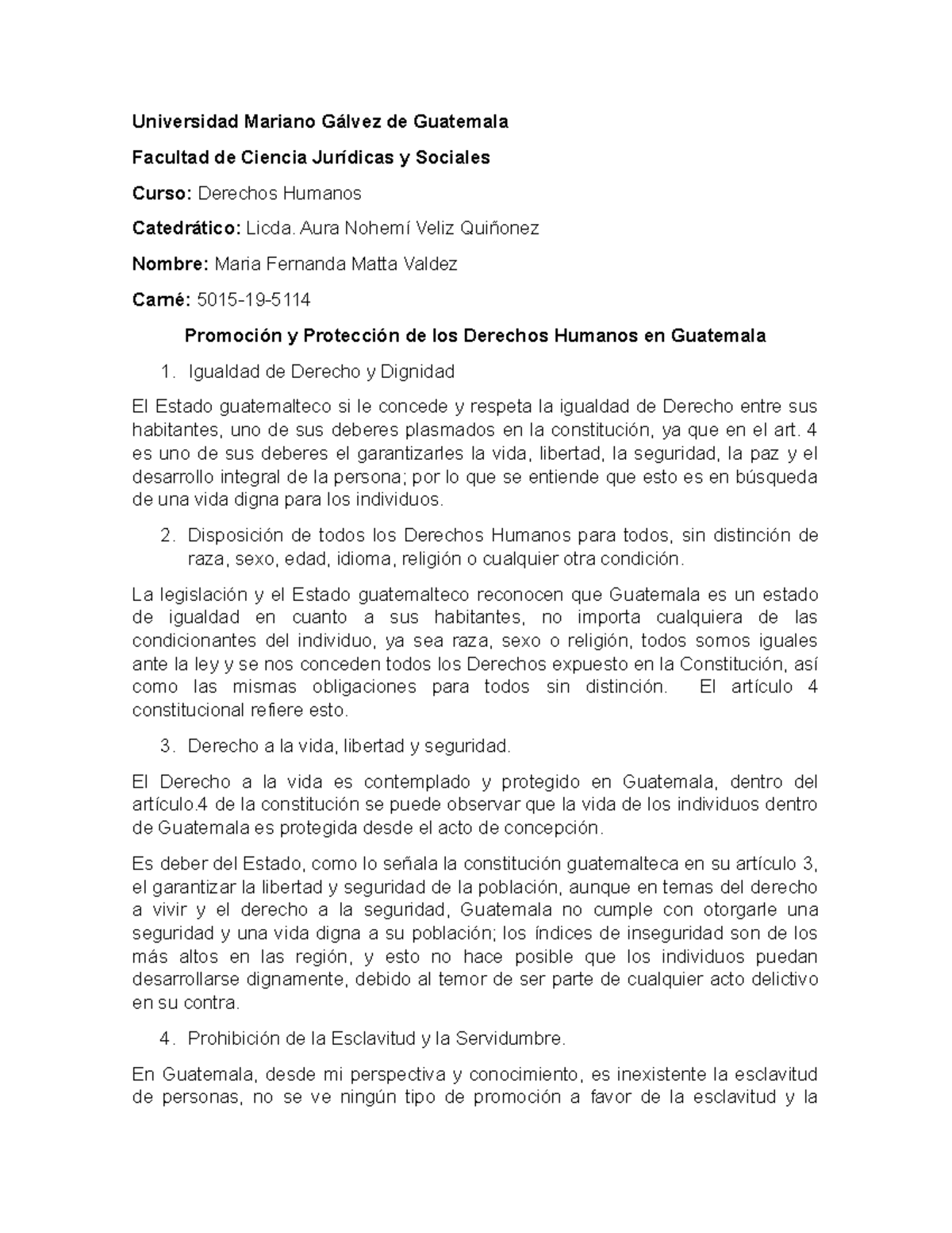 Proteccion y Promocion de Derechos Humanos en Guatemala - Universidad ...