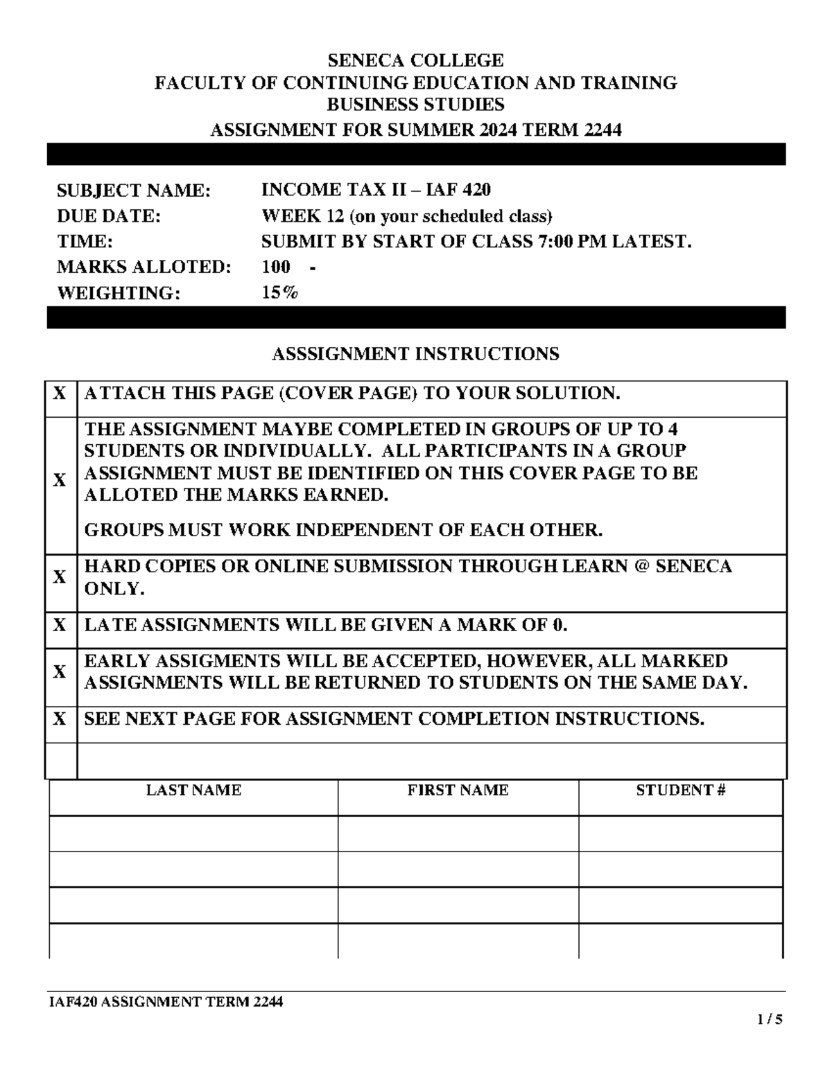IAF420 Assignment - please give the solutions - IAF 420 ASSIGNMENT TERM ...