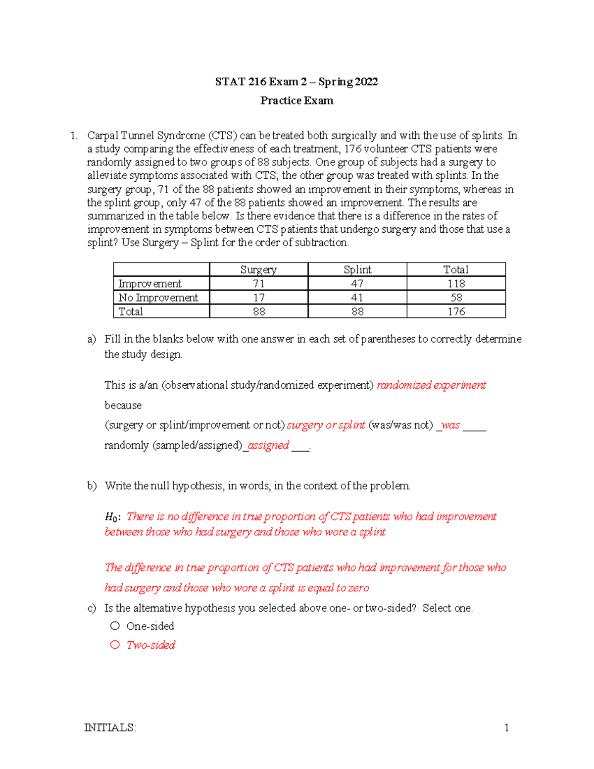 Exam 2 practice - exam 2 review assignment for statistics - STAT 216 ...