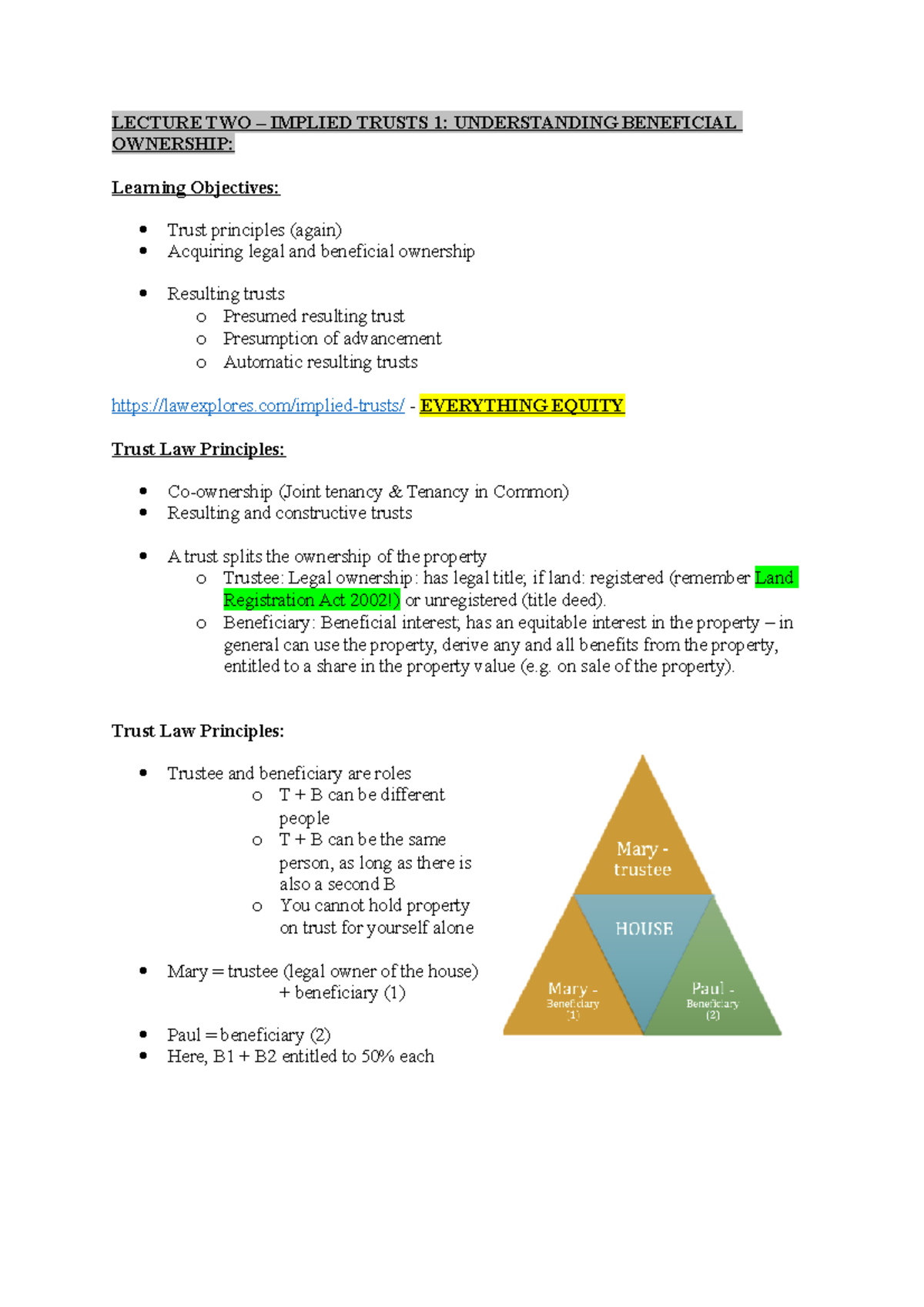 Equity and Trusts - IMPLIED TRUSTS: UNDERSTANDING BENEFICIAL OWNERSHIP ...