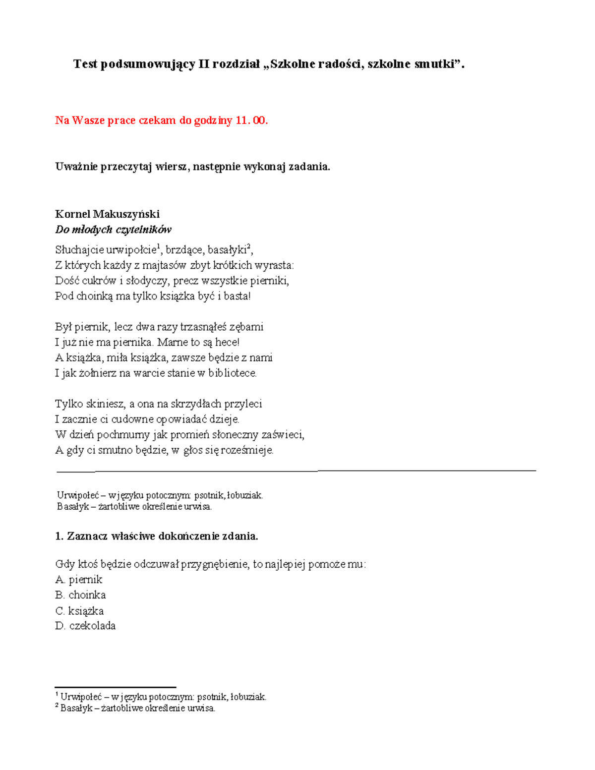 Szkolne Radości Szkolne Smutki Sprawdzian Nowa Era www.studocu.com