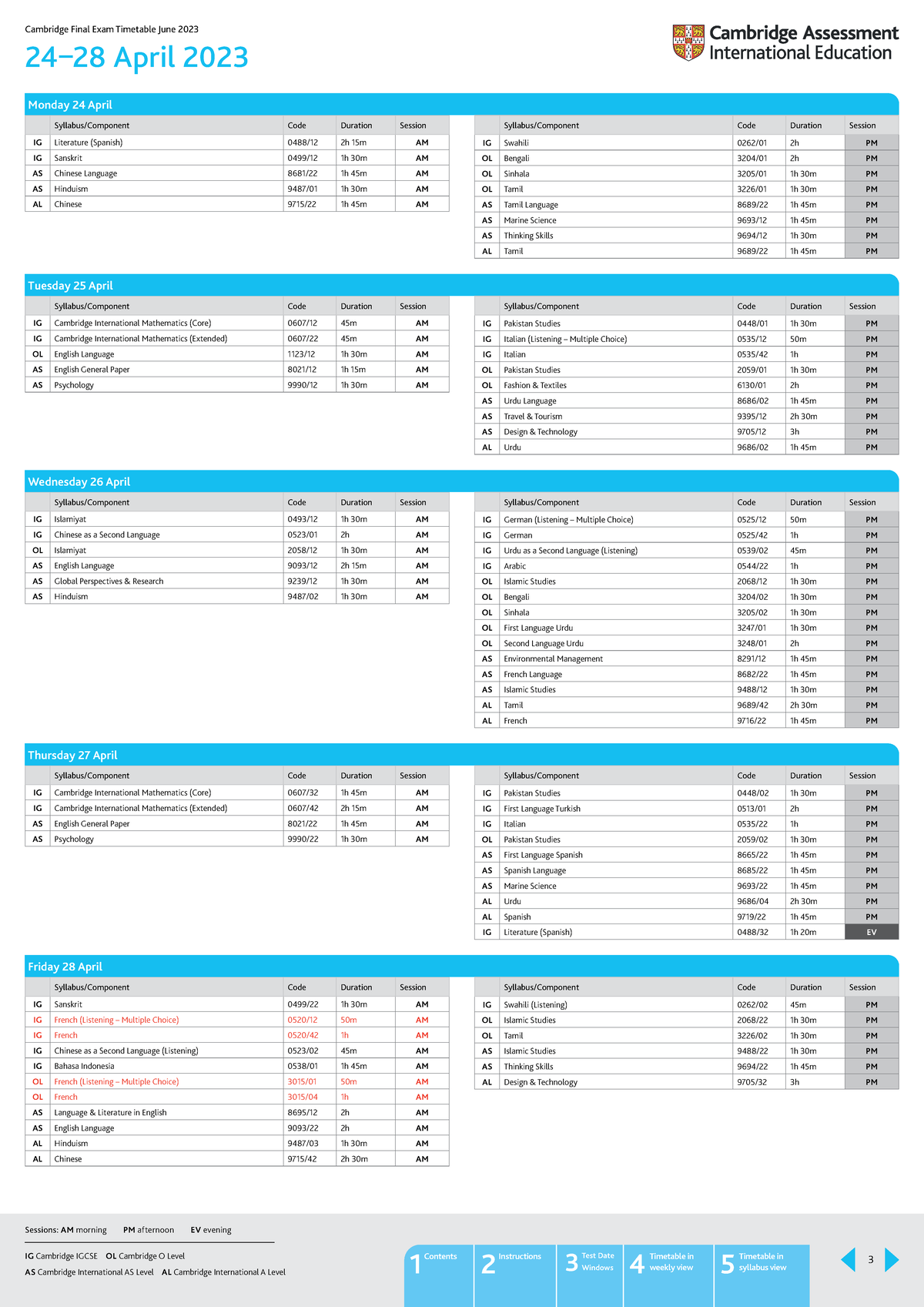 Cambridge Final Exam Timetable June 2023 Cambridge Igcse Cambridge O