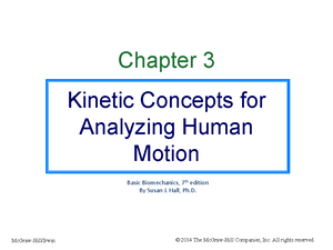 Lecture Notes, Lecture 1 - Basic Biomechanics Chapter 1 - Chapter 1 ...