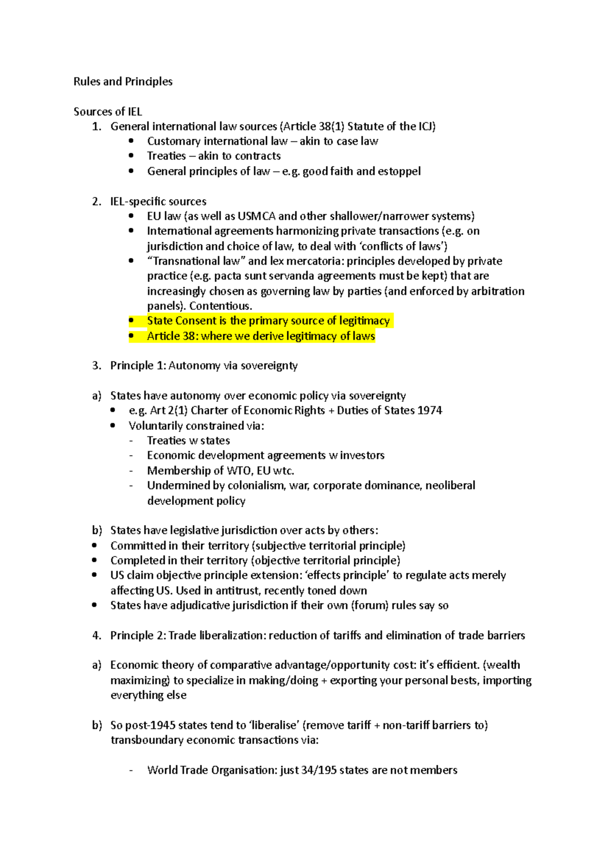 International Economic Law - Rules and Principles Sources of IEL 1 ...