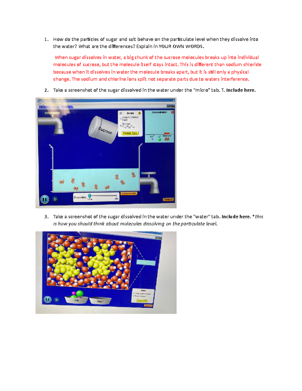Phet lab Lecture notes 37 How do the particles of sugar and salt
