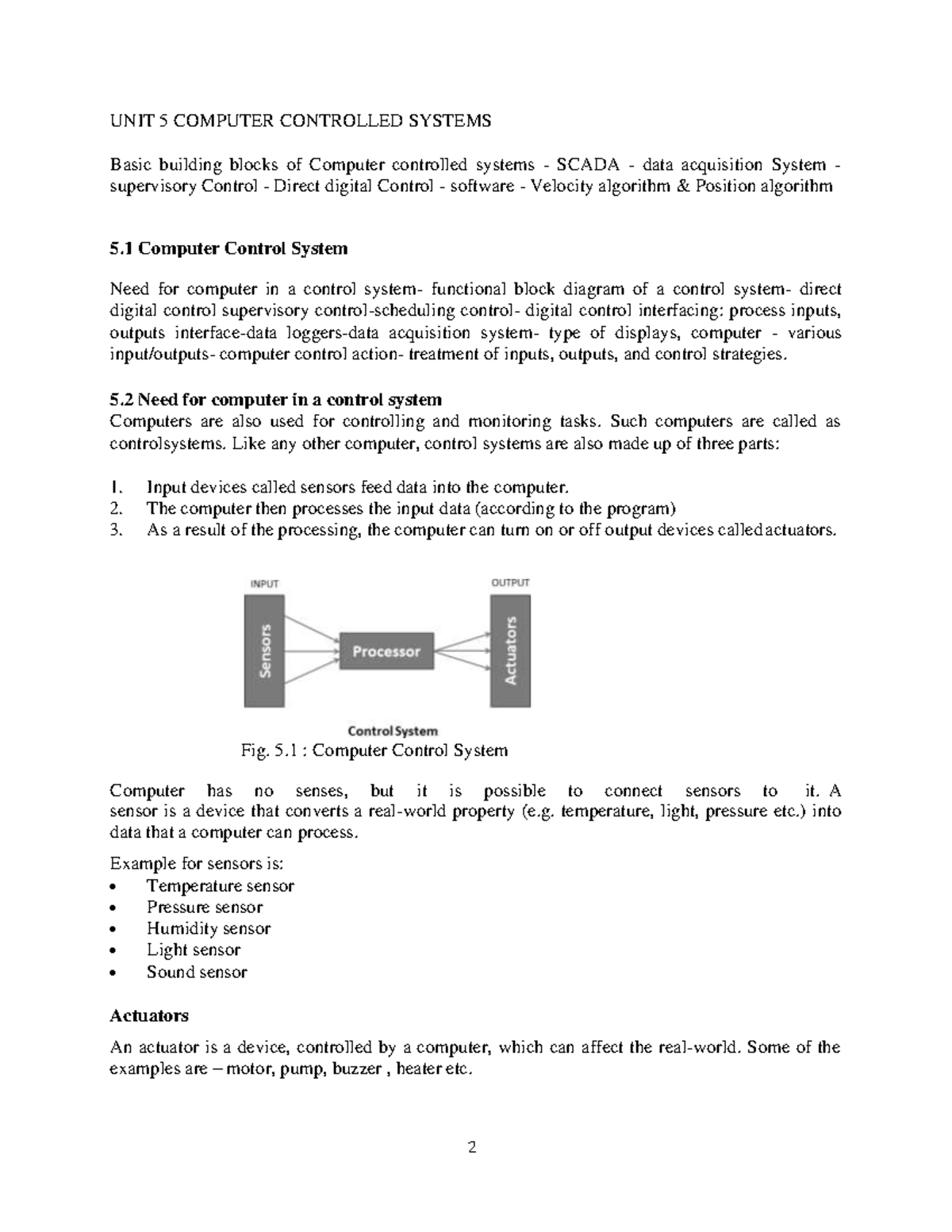 Computer Controlled Systems - 5 Need for computer in a control system ...