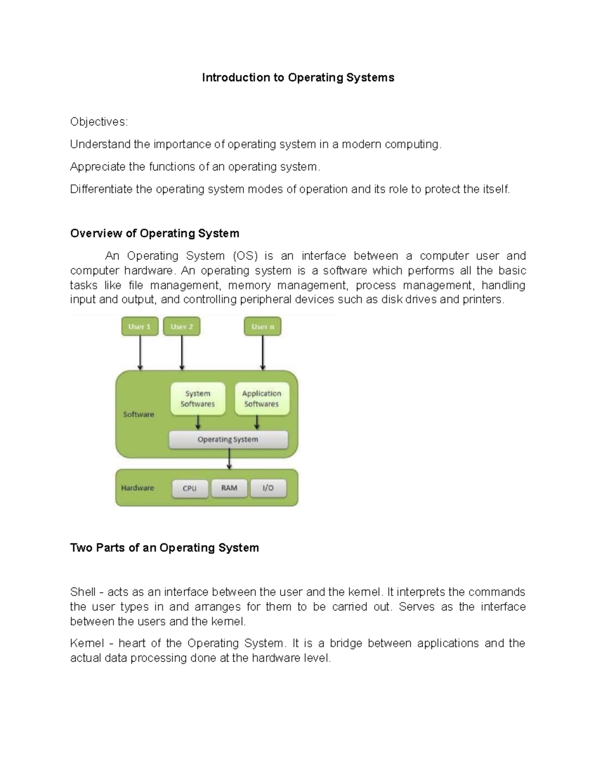 Introduction to Operating Systems - Introduction to Operating Systems ...