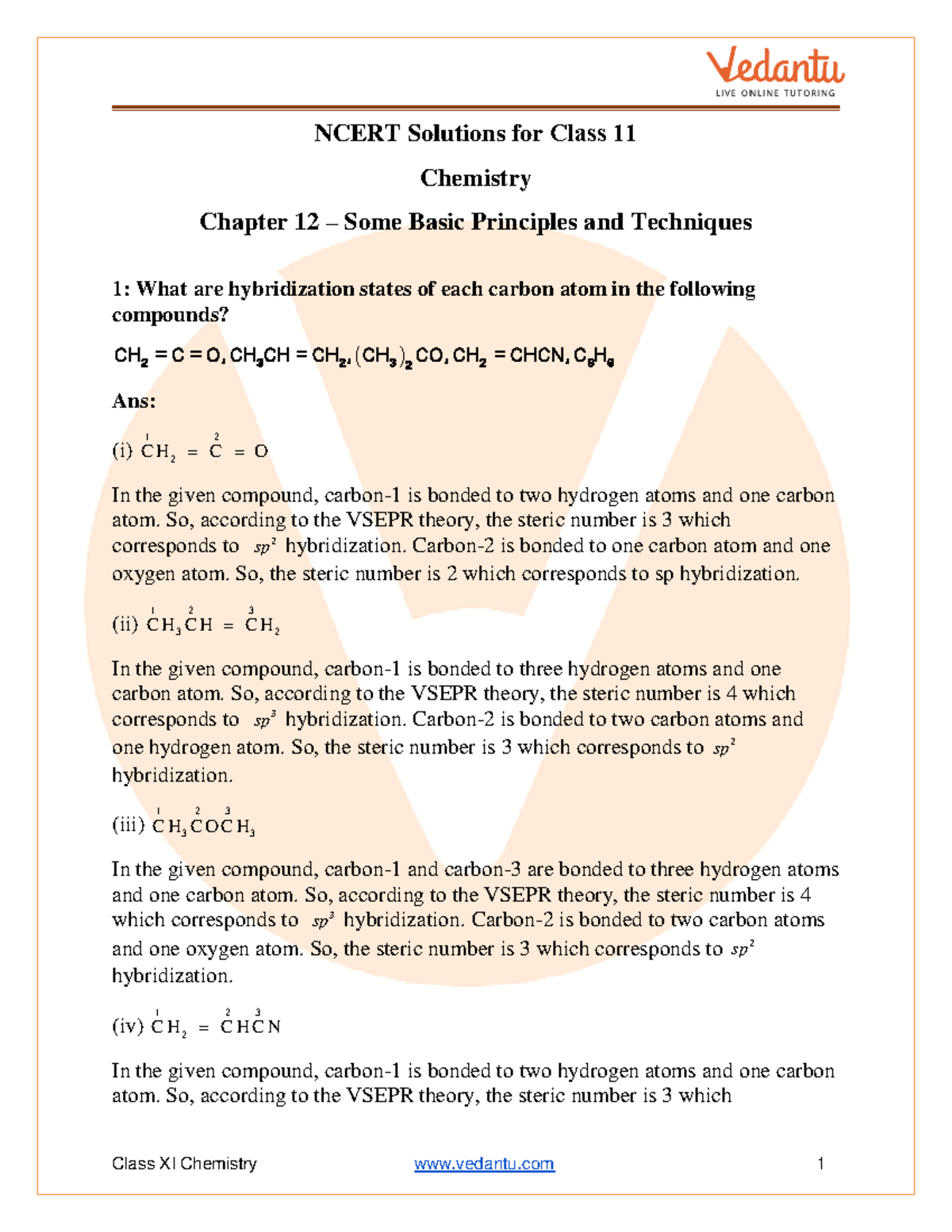 Class 11 - Chemistry - Organic Chemistry Some Basic Principles - NCERT ...