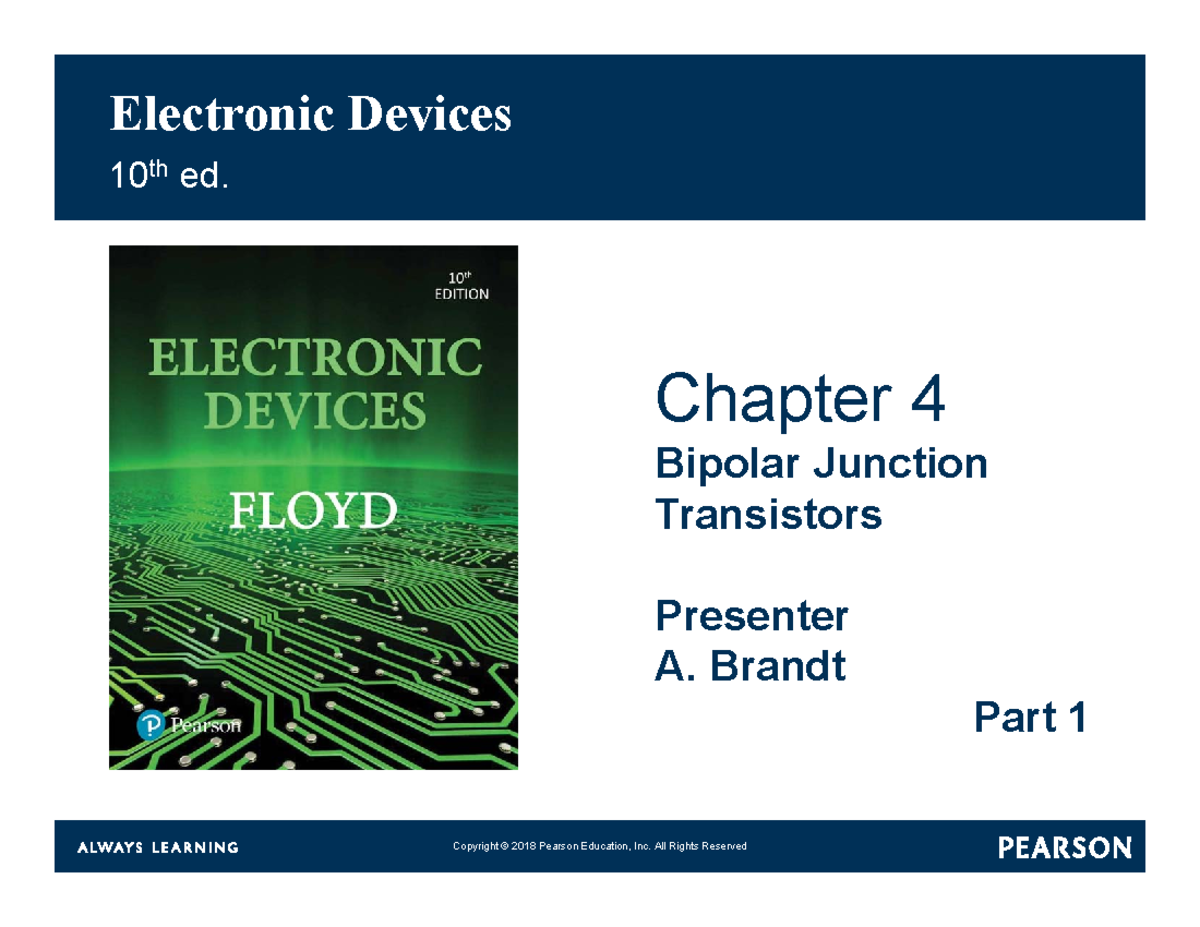 Part 1 Electronic Devices 10th CH04 1-CH04 2 wk4 - 10 th ed. Chapter 4 ...
