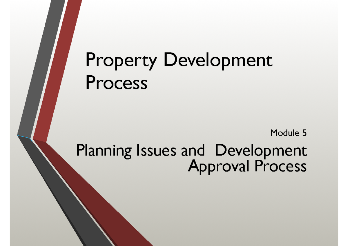 Module 5 - Property Development Approval Process - 200874 - UWS - Studocu