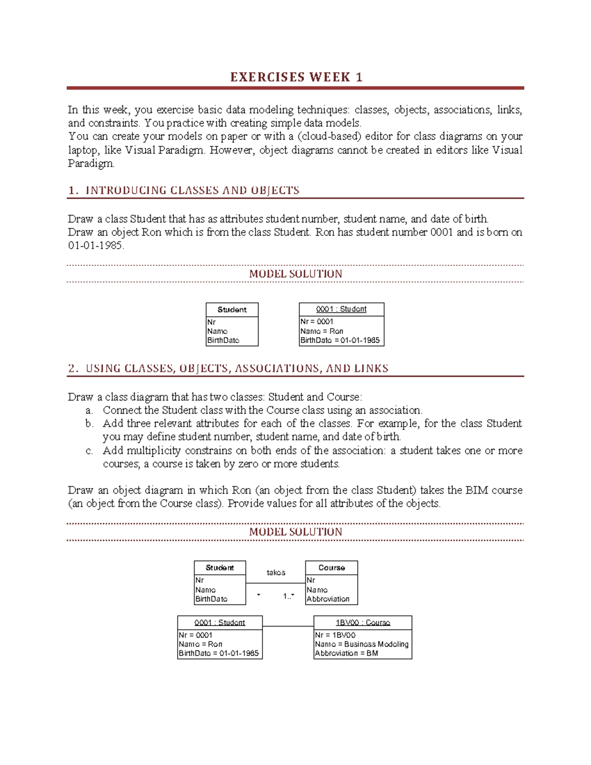 Solution Exercises Week 1-Data Modeling - EXERCISES WEEK 1 In This Week ...