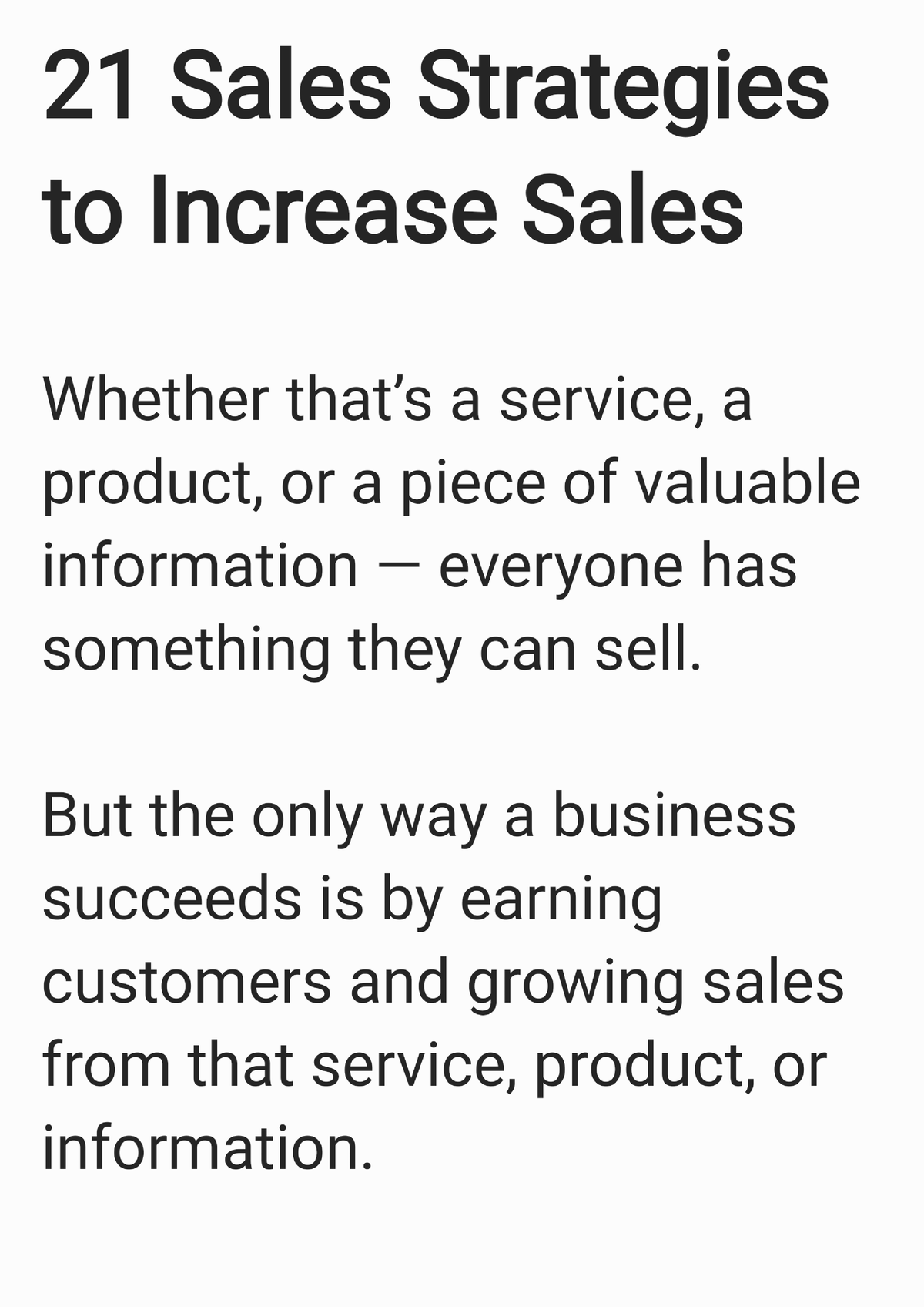 Sales Strategies To Increase Sales - Business Organisation - Studocu