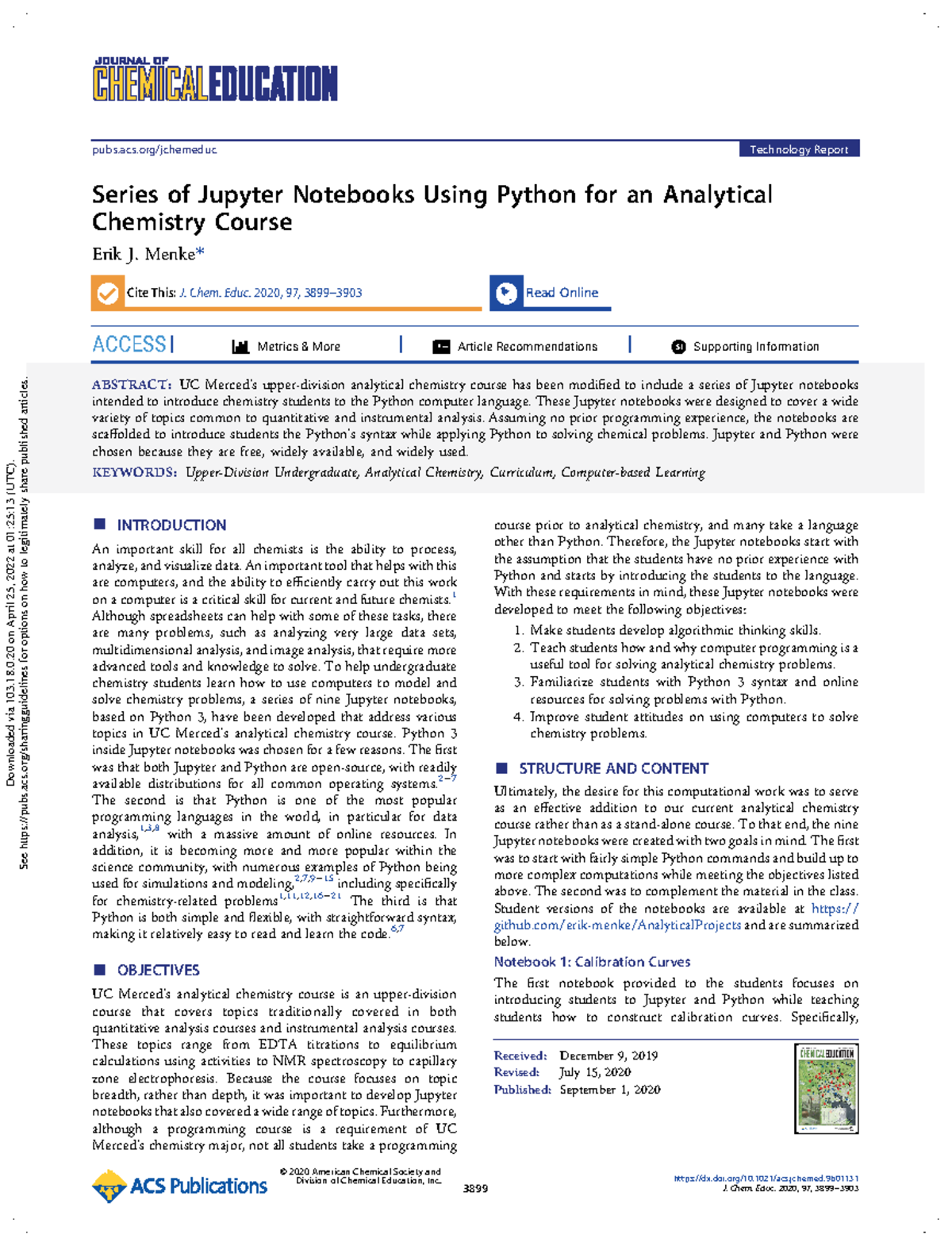 L1 jupyter notebook for analytical chem - Series of Jupyter Notebooks ...