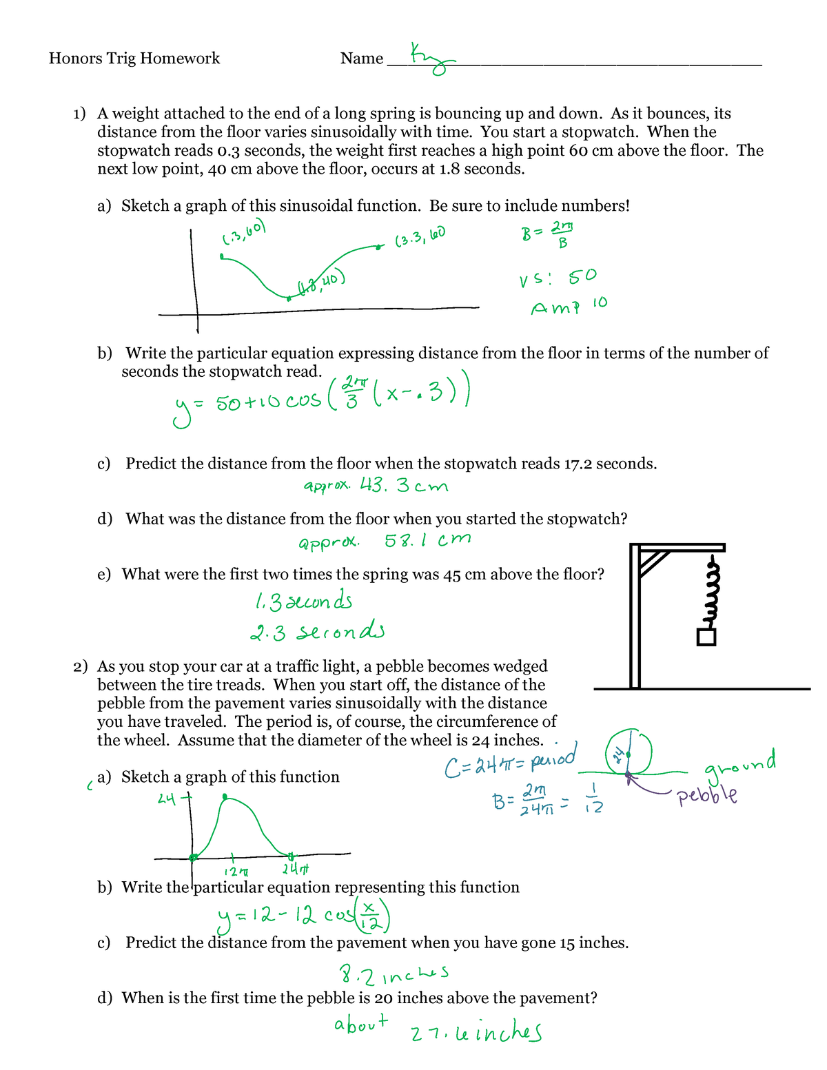 sinusoidal modeling common core algebra ii homework