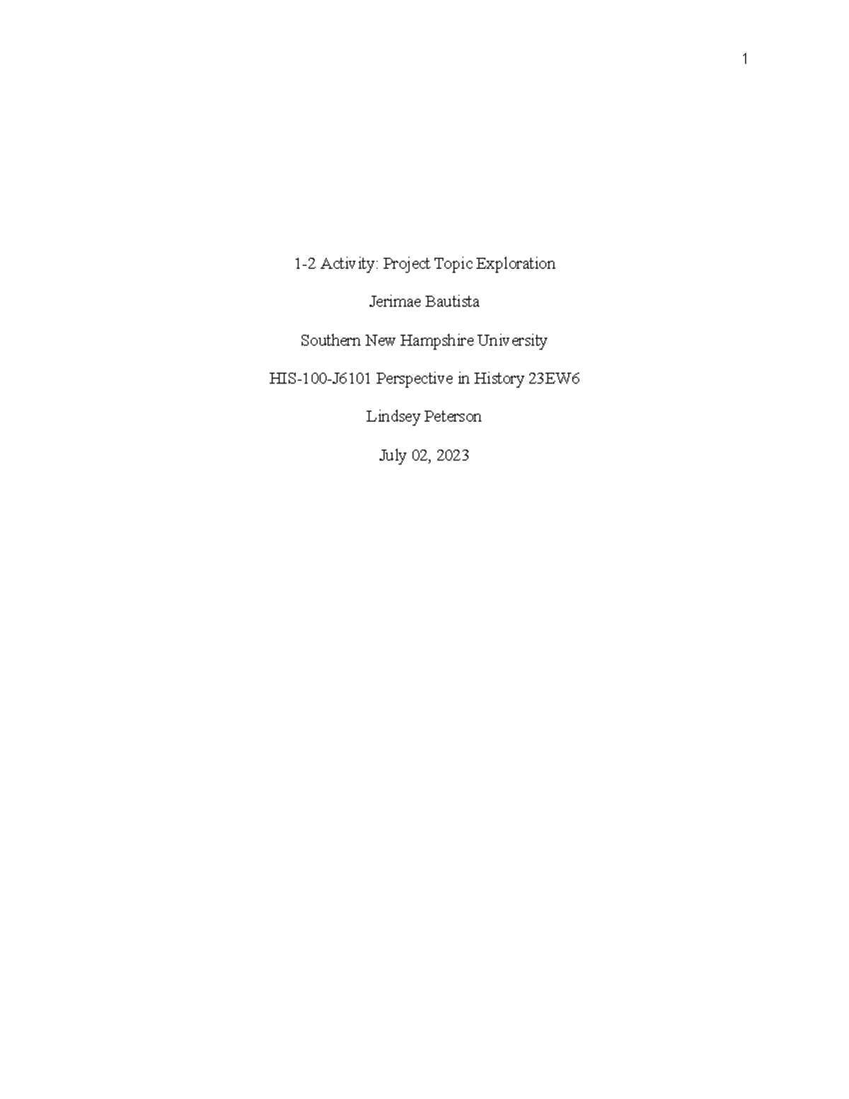 1-2 Activity Project Topic Exploration - 1 1-2 Activity: Project Topic ...